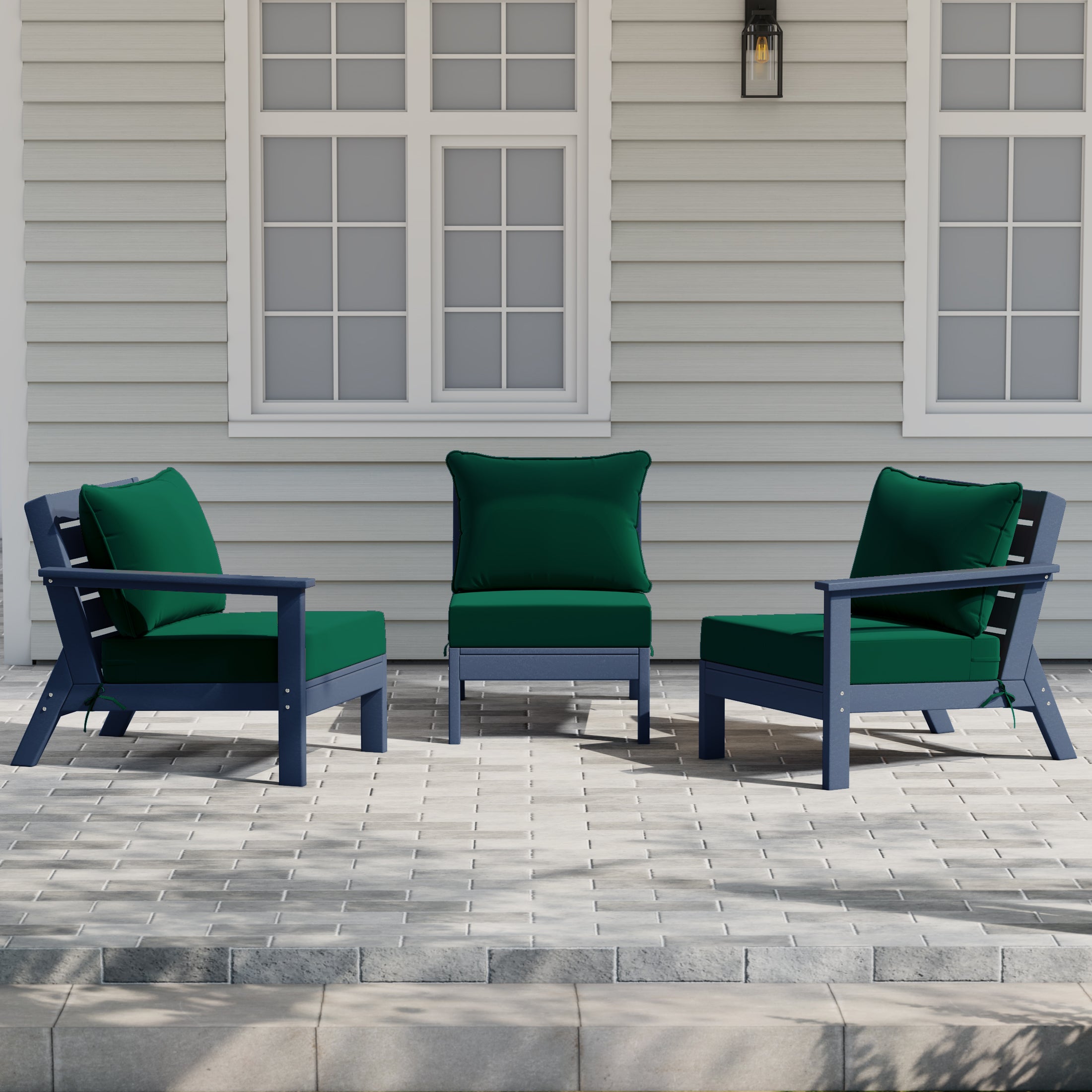 Avalon Outdoor Patio HDPE Sectional Sofa with Patio Cushions
