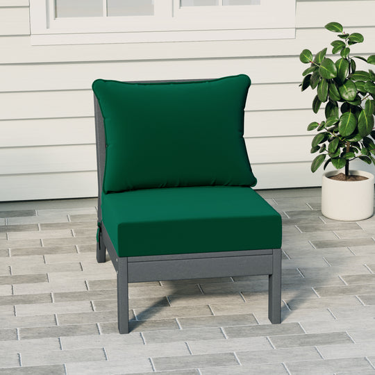 Avalon Outdoor HDPE Deep Seating Modular Armless Patio Chair with Patio Cushions