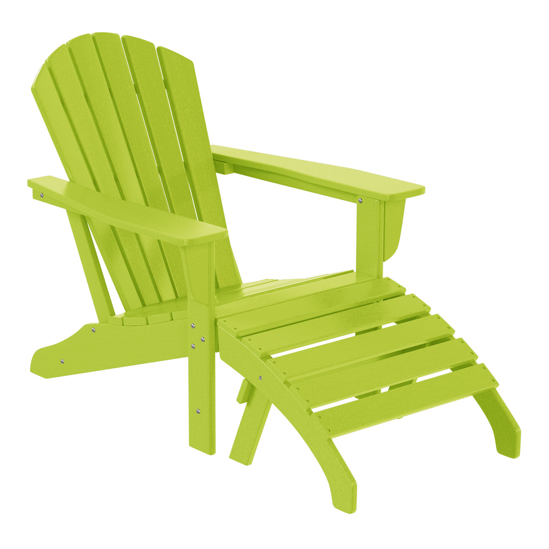 Dylan Outdoor Adirondack Chair With Ottoman 2-Piece Set