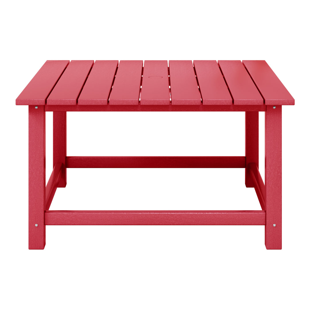 Malibu Low Outdoor HDPE Square Patio Coffee Table