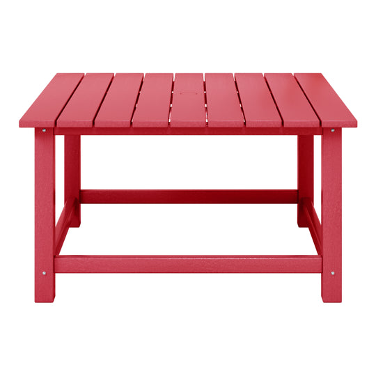 Malibu Low Outdoor HDPE Square Patio Coffee Table