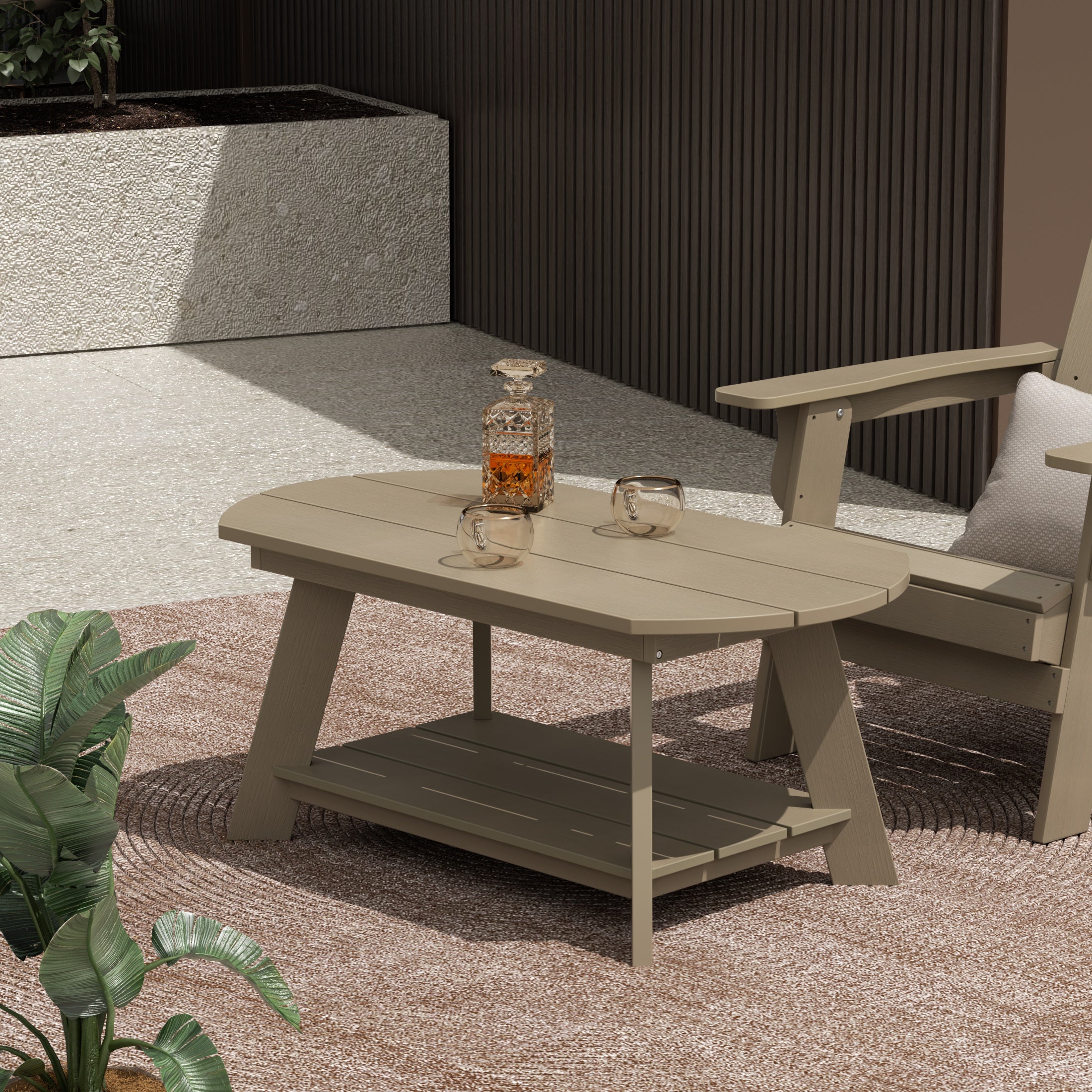 Tuscany Outdoor Patio All-weather Modern Coffee Table