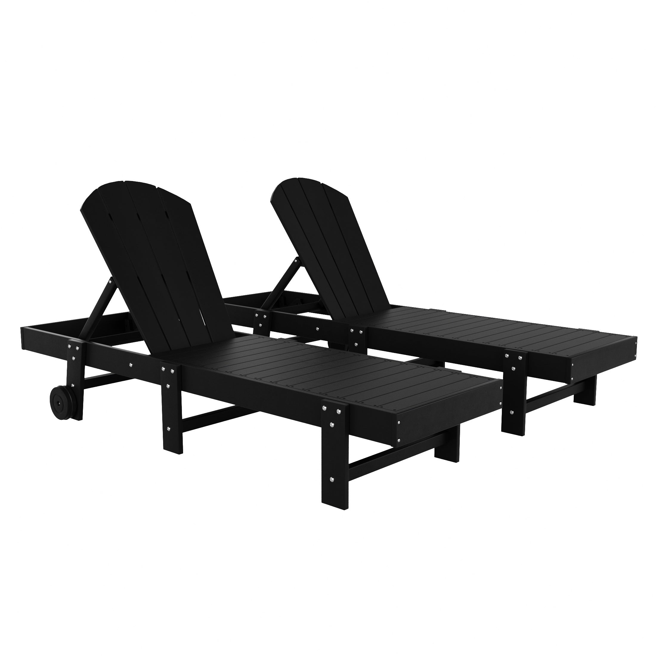 Malibu Adirondack Poly Reclining Chaise Lounge With Wheels (Set Of 2)