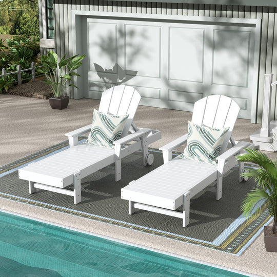 Malibu 2 Piece Reclining Chaise Lounge With Arms & Wheels