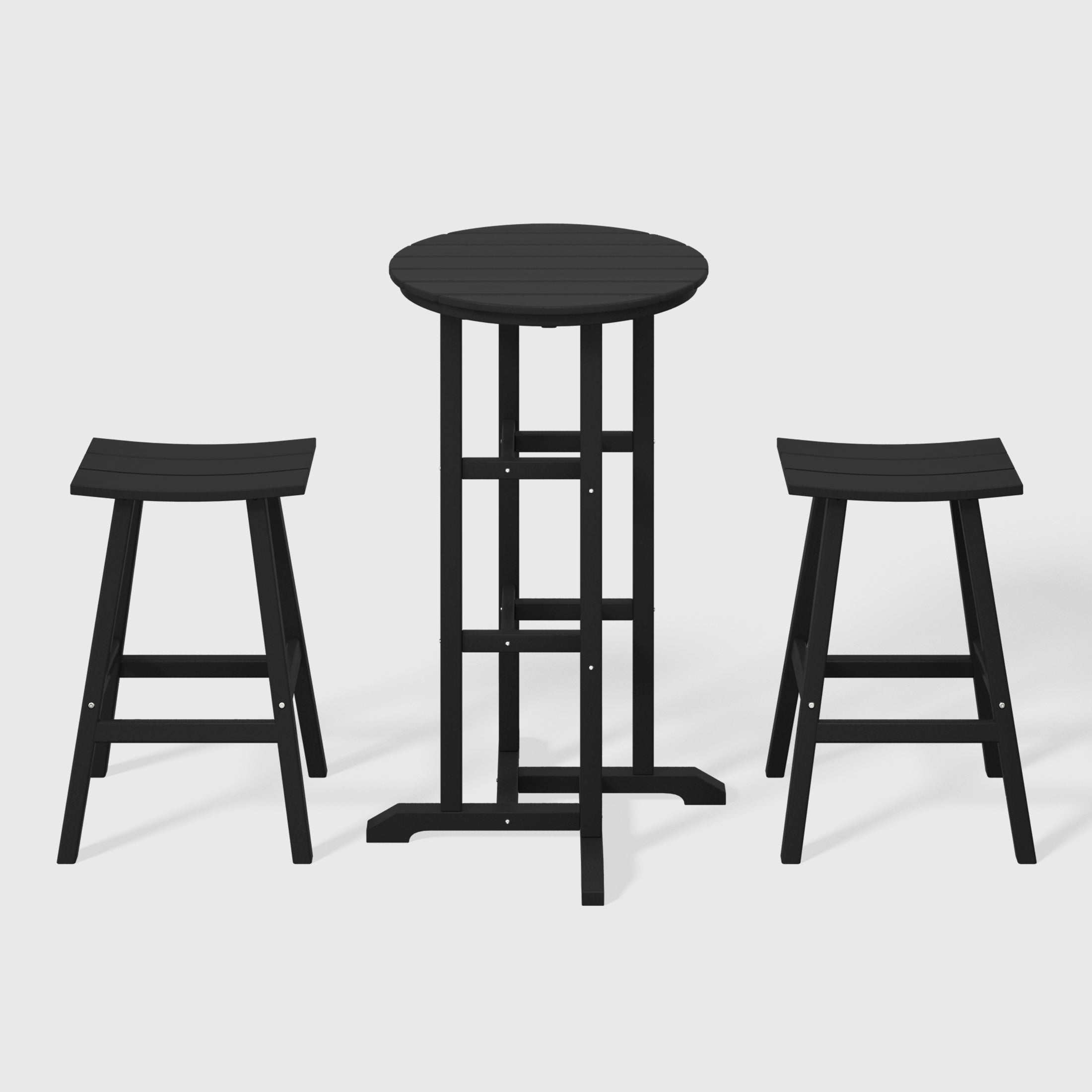 Malibu Outdoor Patio Bar Height Table and Bar Stool 3-Piece Dining Set