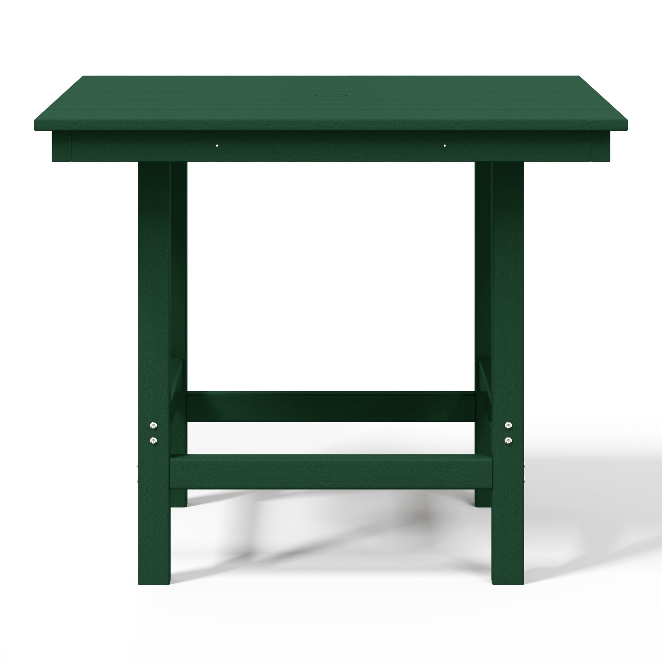 Ashore Outdoor HDPE 36" Square Patio Dining Table with Umbrella Hole