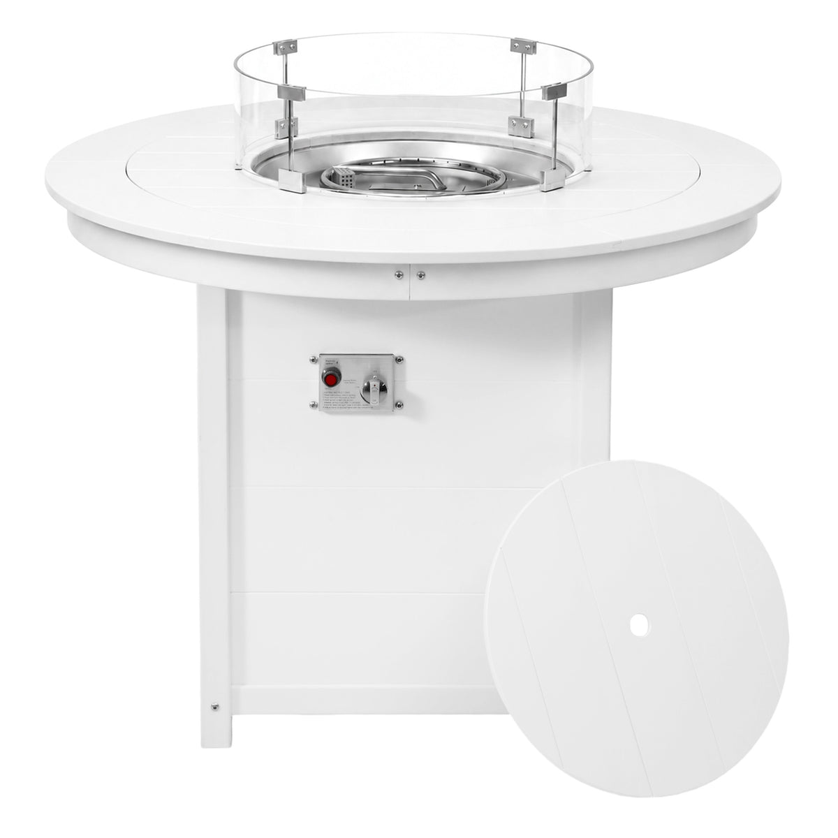 Helios 47" Modern Outdoor Patio Propane Round Counter Height Fire Pit Table