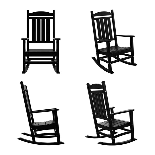Malibu Outdoor Patio Poly Classic Porch Rocking Chair (Set of 4)
