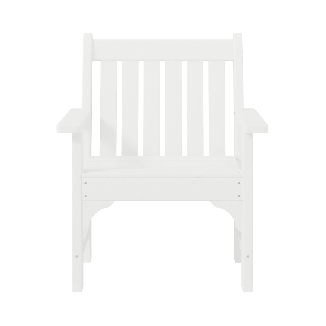 Malibu Outdoor Patio 3-Piece HDPE Adirondack Garden Chairs with Square Adirondack Side Table Set