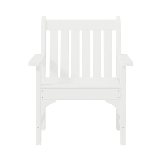 Malibu Outdoor Patio 3-Piece HDPE Adirondack Garden Chairs with Square Adirondack Side Table Set