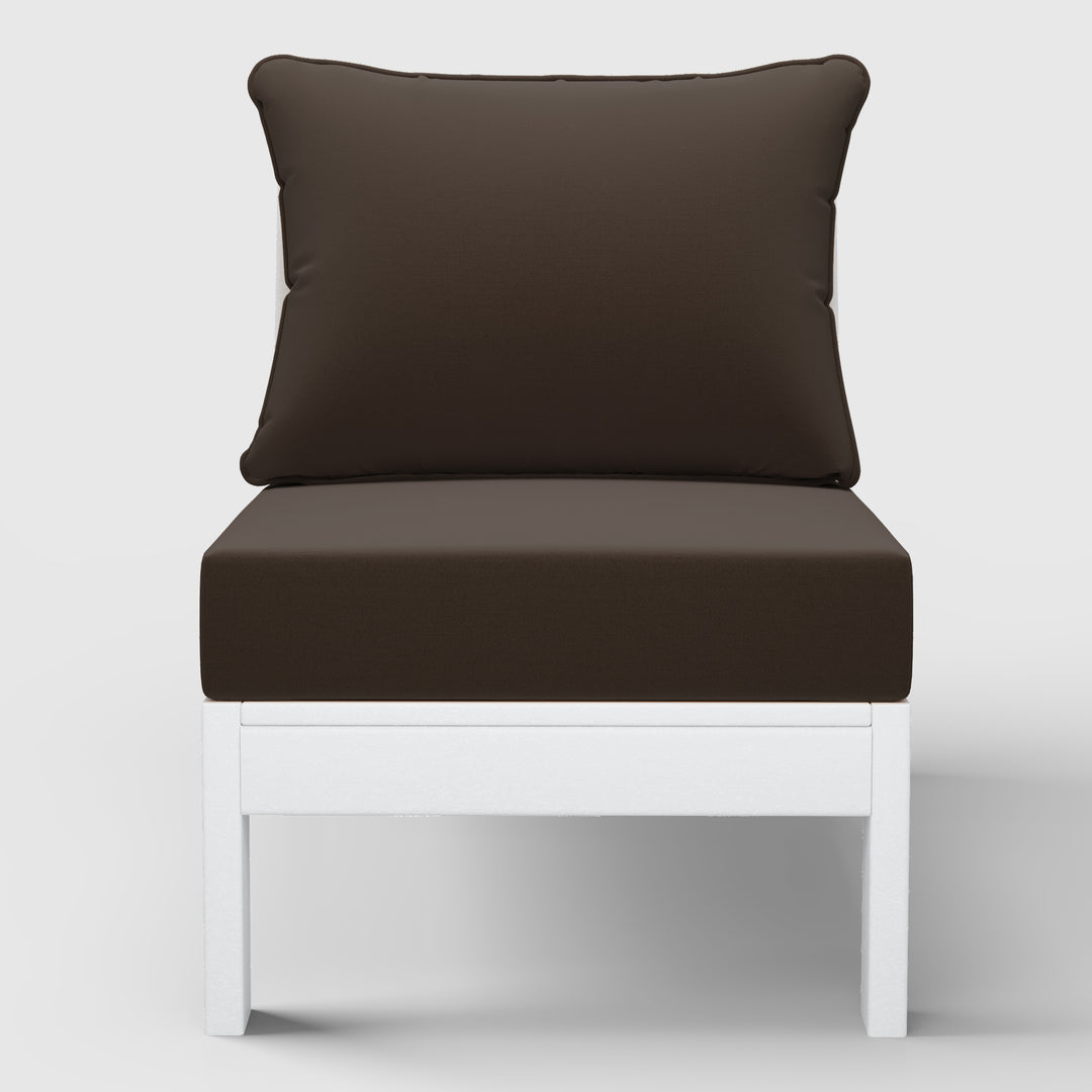 Avalon Outdoor HDPE Deep Seating Modular Armless Patio Chair with Patio Cushions