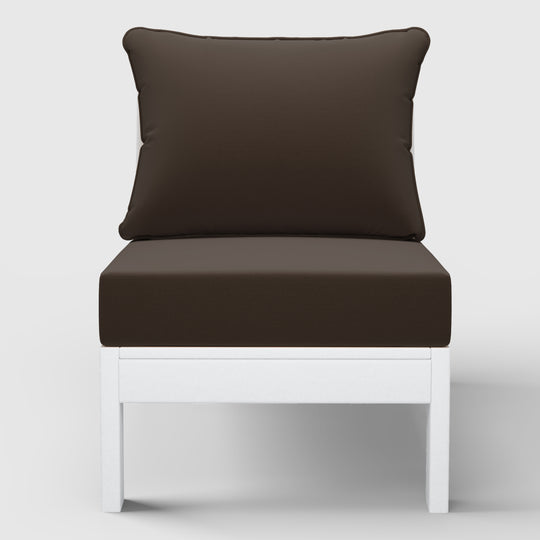Avalon Outdoor HDPE Deep Seating Modular Armless Patio Chair with Patio Cushions