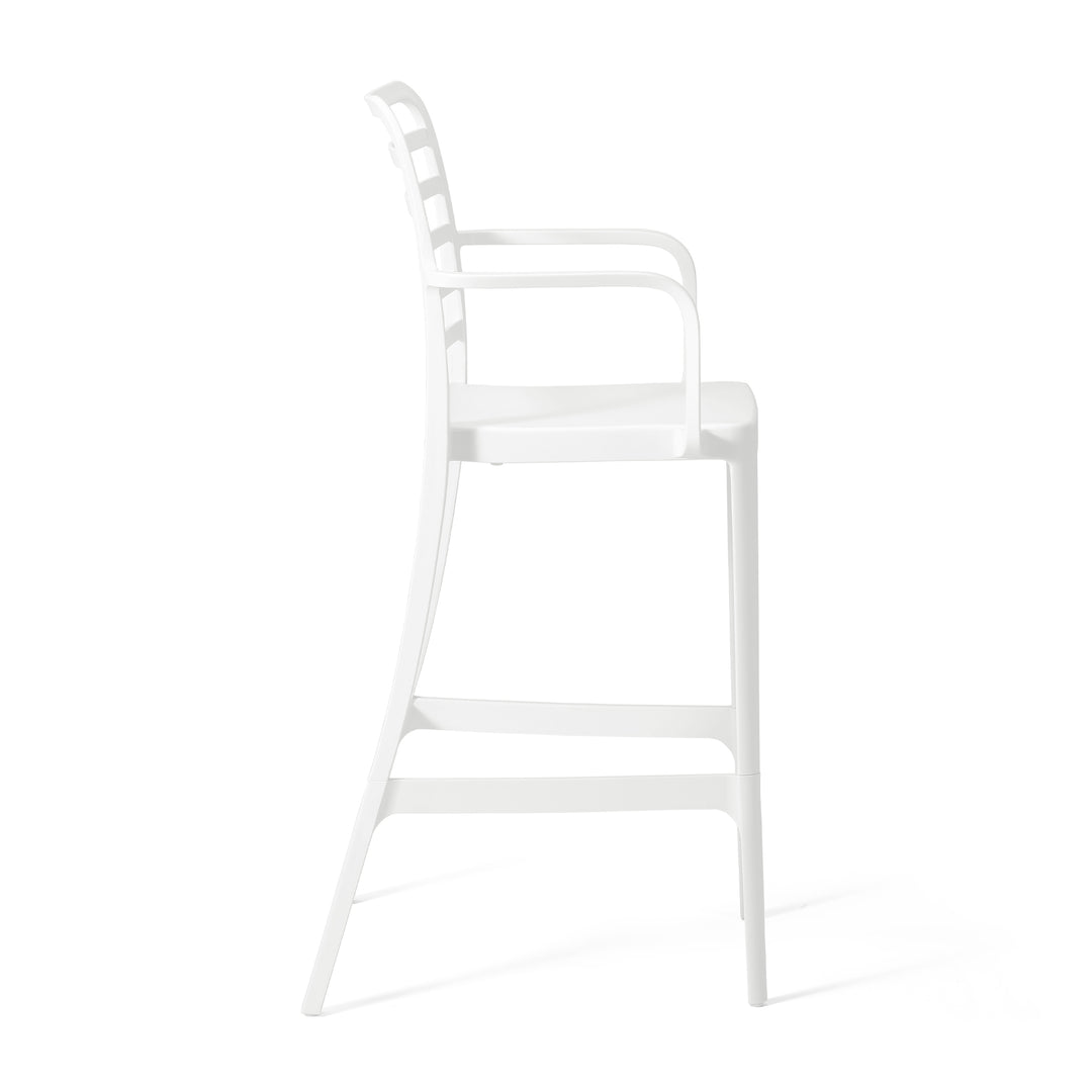Playa 29.5" Outdoor Polypropylene Plastic Patio Bar Height Stools (Set of 2)