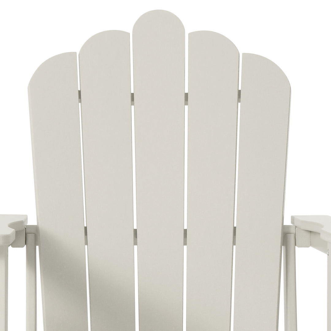 Highland Outdoor Patio HDPE Adirondack Chair With Cup Holder and Table Set
