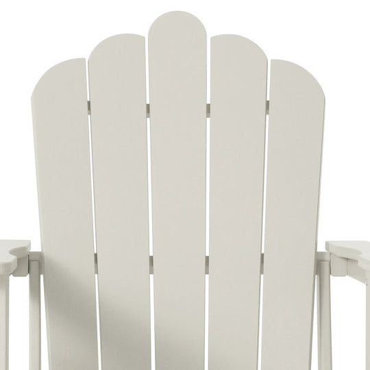 Highland Outdoor Patio HDPE Adirondack Chair With Cup Holder and Table Set