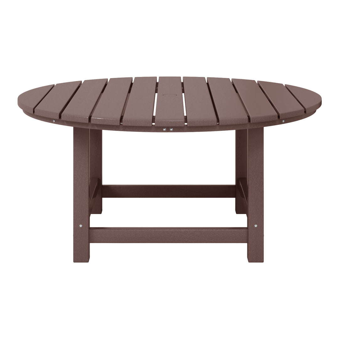 Malibu Low Outdoor HDPE Round Patio Coffee Table