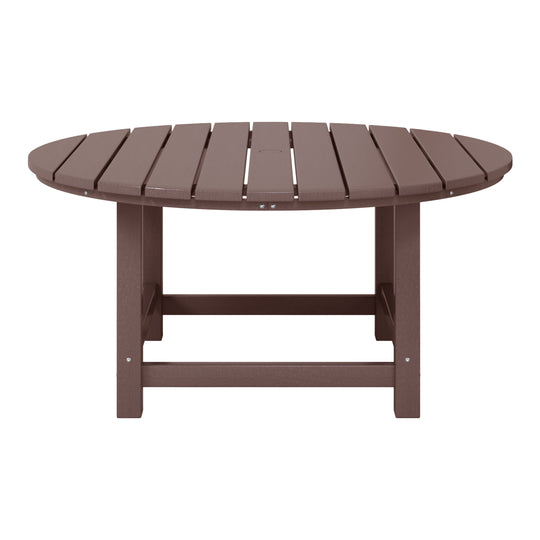 Malibu Low Outdoor HDPE Round Patio Coffee Table