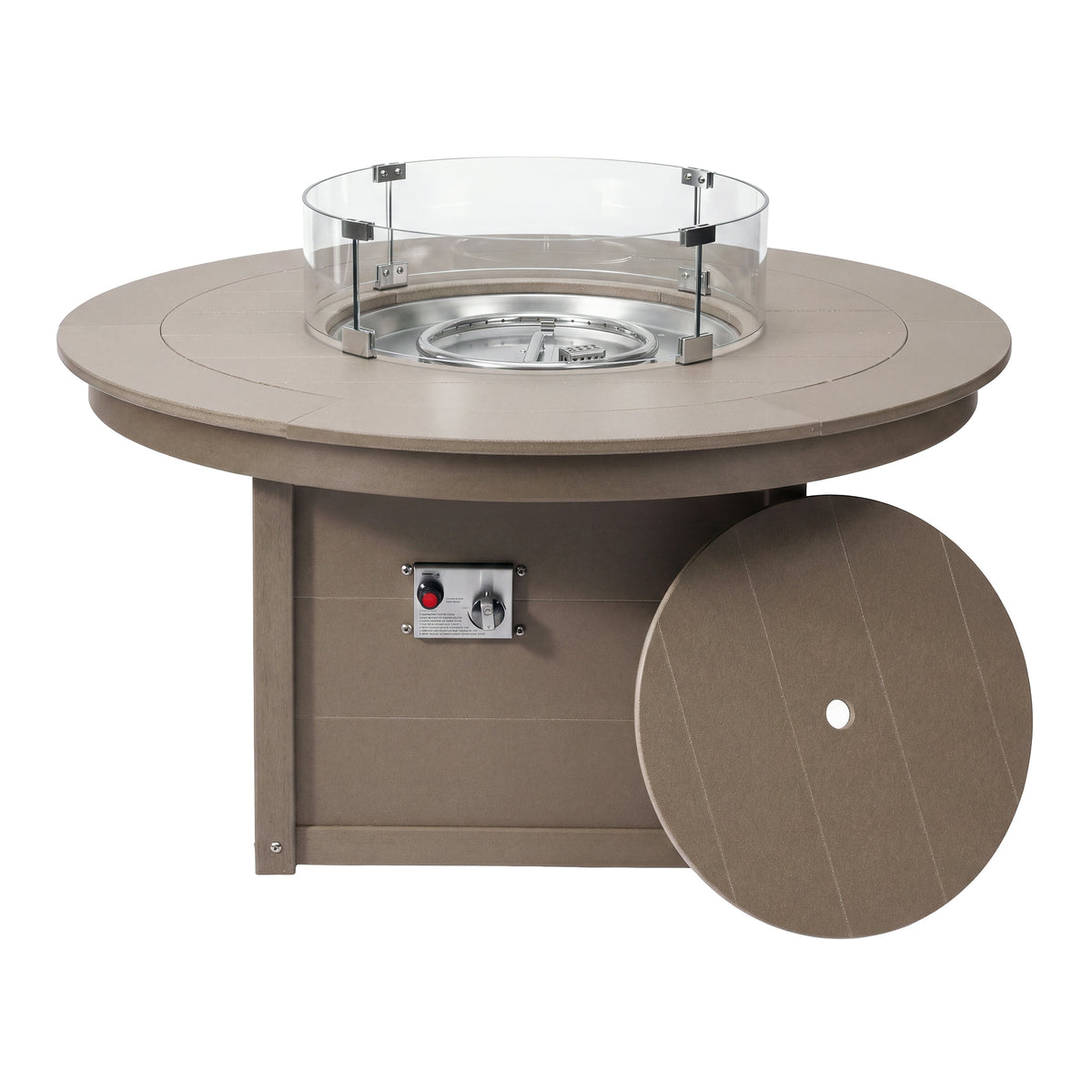 Helios 47" Modern Outdoor 55,000 BTU Patio Propane Round Fire Pit Table