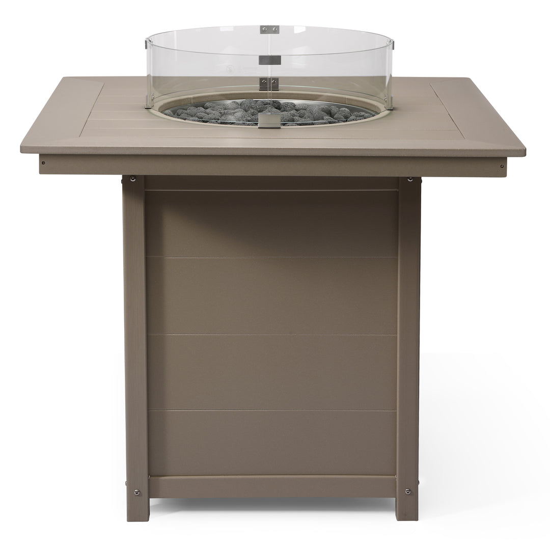 Helios 42" Modern Outdoor Patio Gas Propane Square Fire Pit Table