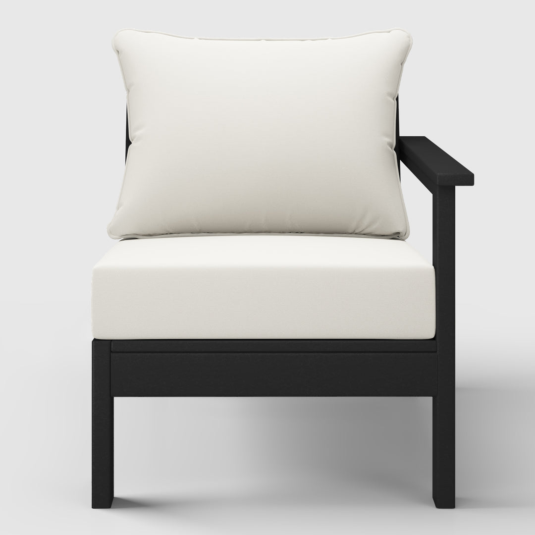 Avalon Outdoor Patio HDPE Right Arm Sectional Corner Club Chair with Patio Cushions