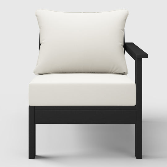 Avalon Outdoor Patio HDPE Right Arm Sectional Corner Club Chair with Patio Cushions