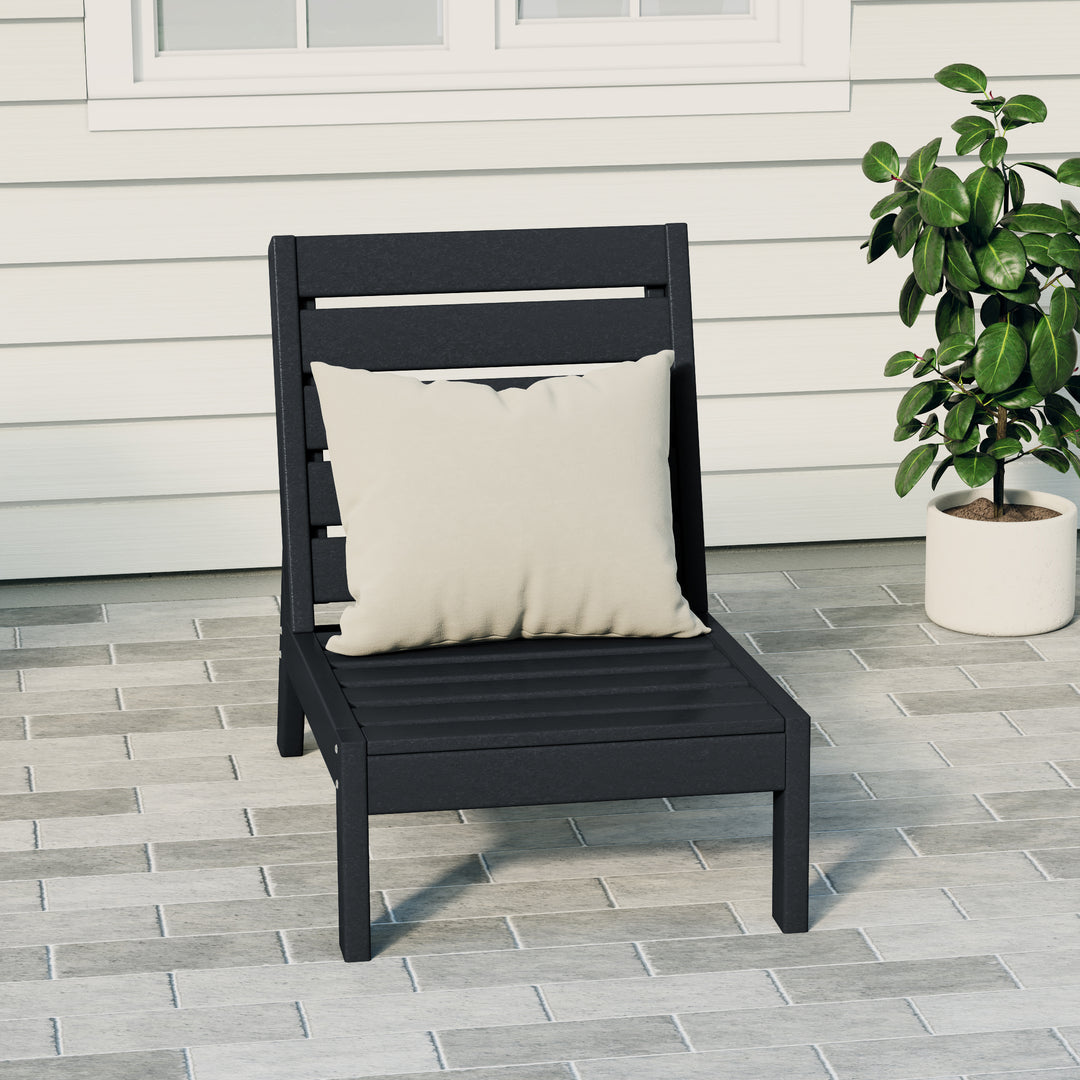 Avalon Outdoor HDPE Deep Seating Modular Armless Patio Chair