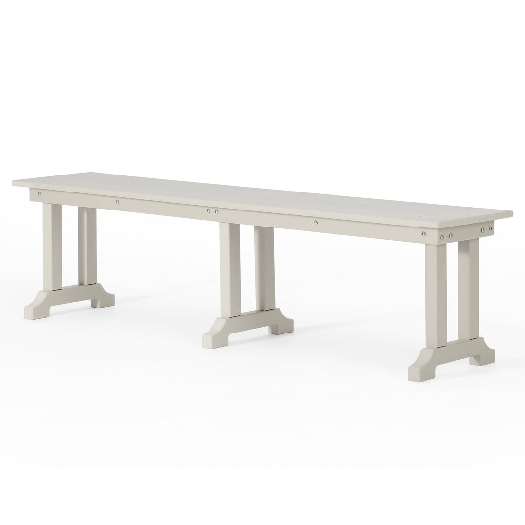 Malibu 65" Outdoor Patio Trestle Dining Bench