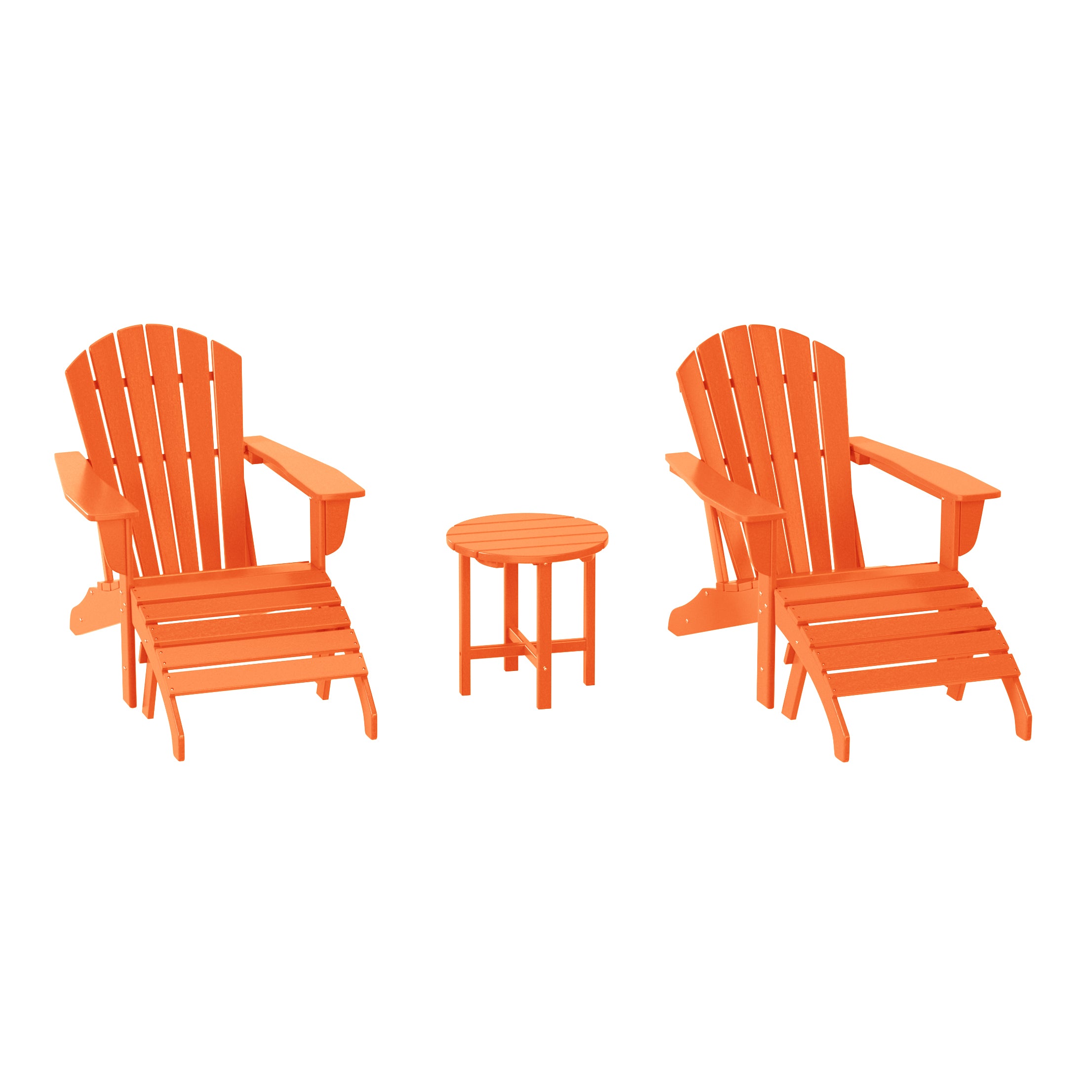 Dylan Outdoor Adirondack Chair With Ottoman And Side Table 5-Piece Set
