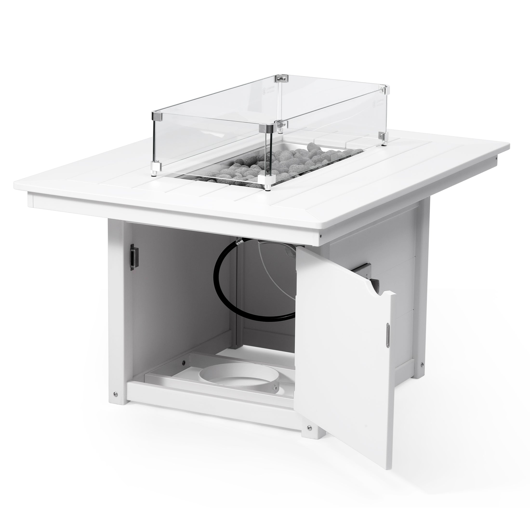 Helios 46" Modern Outdoor 55,000 BTU Patio Gas Propane Rectangle Deck Fire Pit Table