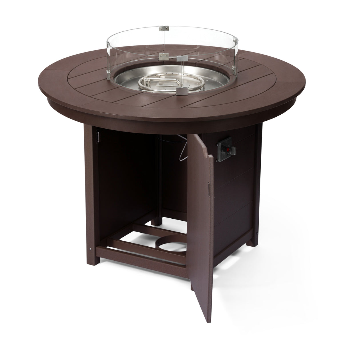 Helios 47" Modern Outdoor Patio Propane Round Counter Height Fire Pit Table