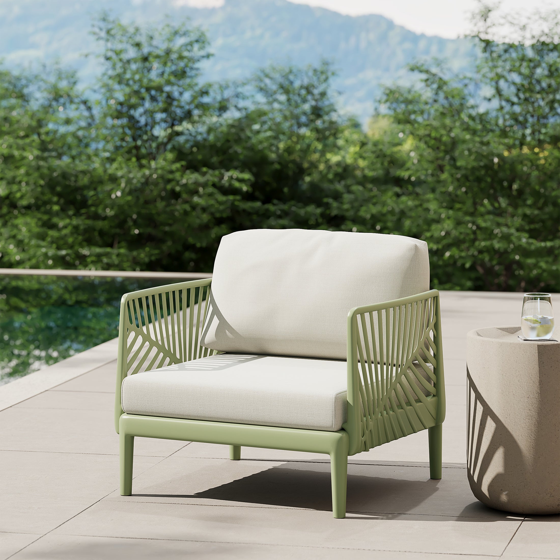 Playa Modern Outdoor Polypropylene Resin Deep Seating Patio Club Chair