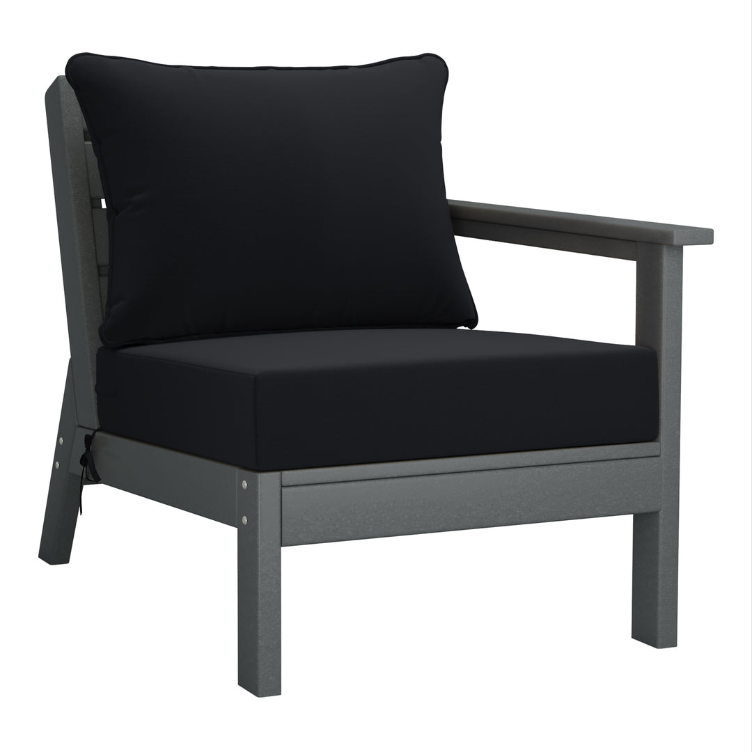 Avalon Outdoor Patio HDPE Sectional Sofa with Patio Cushions