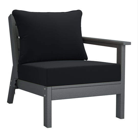 Avalon Outdoor Patio HDPE Sectional Sofa with Patio Cushions
