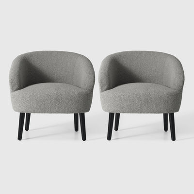 Alexandria 29" Wide Mid Century Modern Club Barrel Accent Armchair (Set of 2)