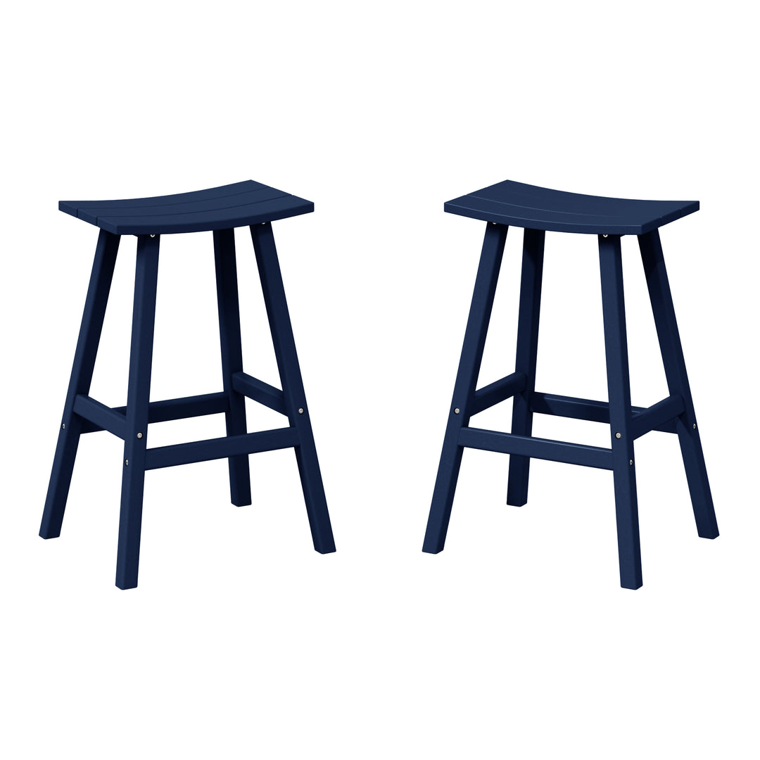 Malibu 2 piece set of 29" height Outdoor / Patio Saddle bar stools