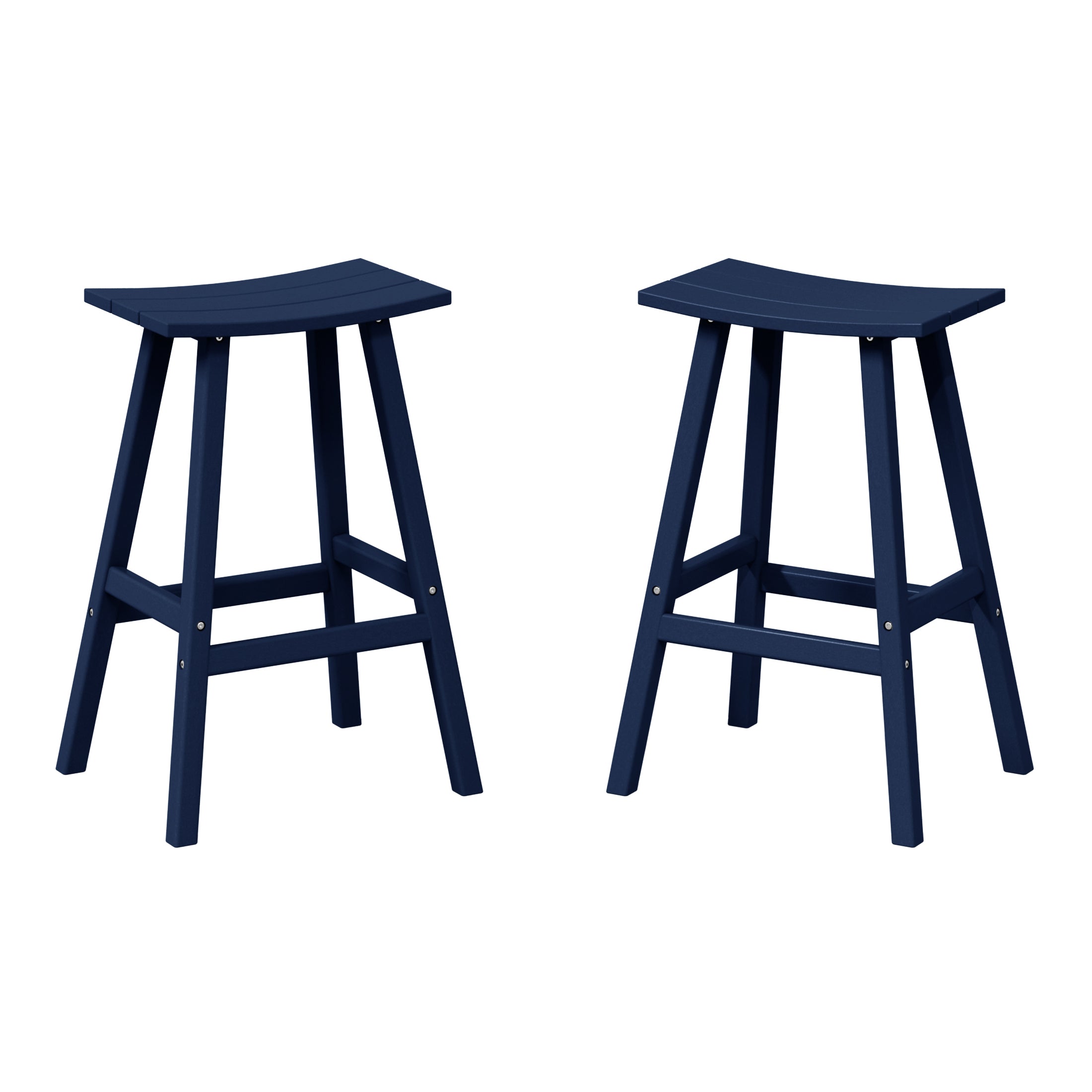 Malibu 29" HDPE Outdoor Patio Bar Height Bar Stools (Set of 2)