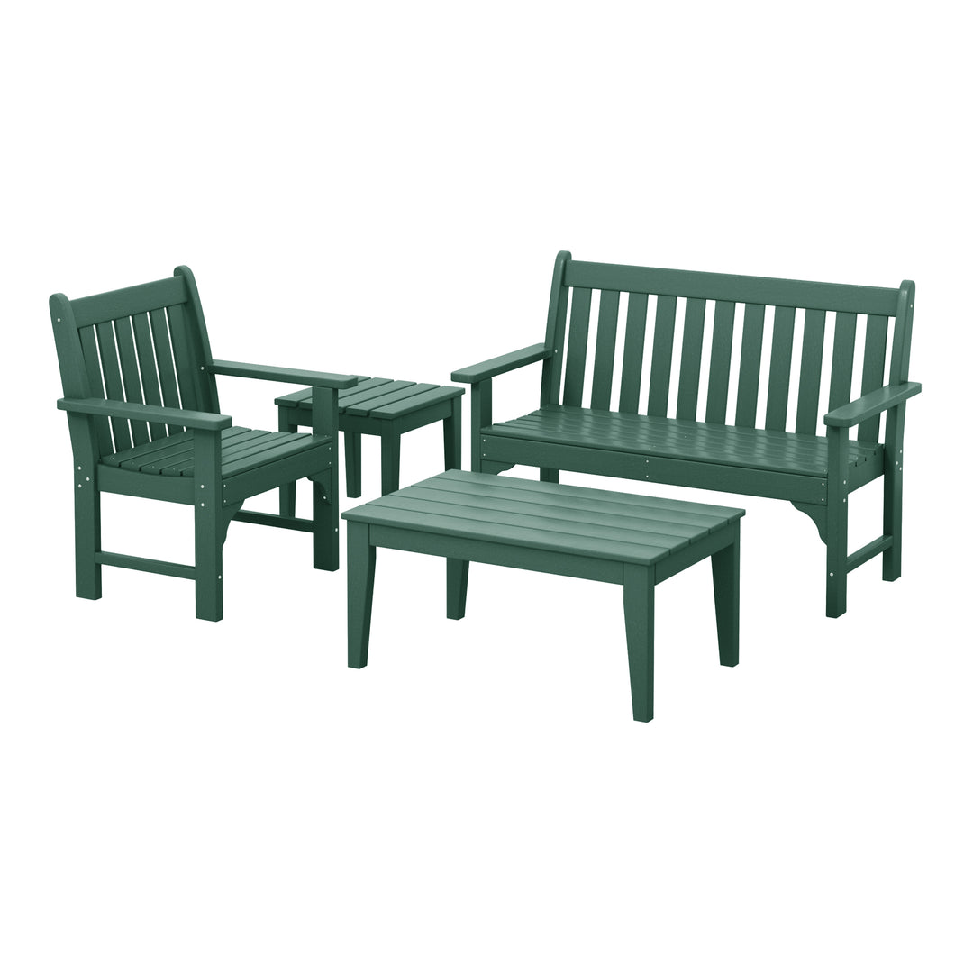 Malibu 4-Piece HDPE Outdoor Patio Furniture Couch Set