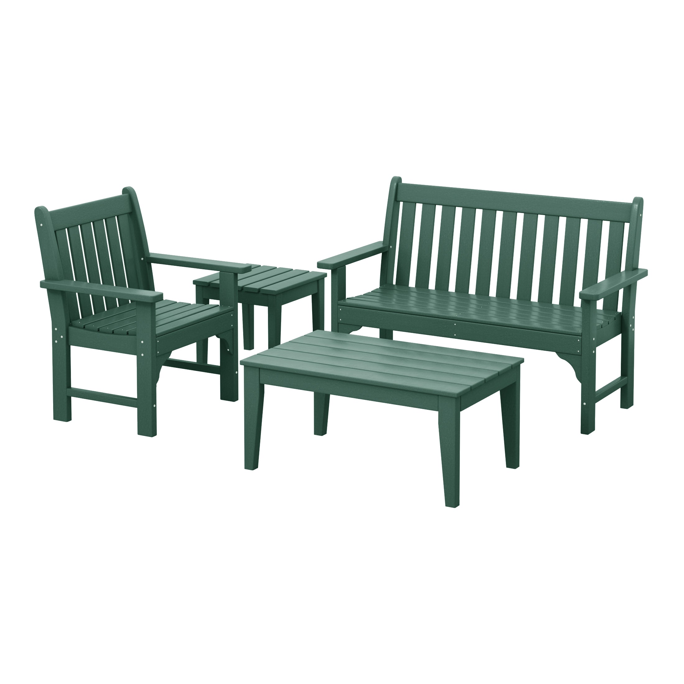 Malibu 4-Piece HDPE Outdoor Patio Furniture Couch Set
