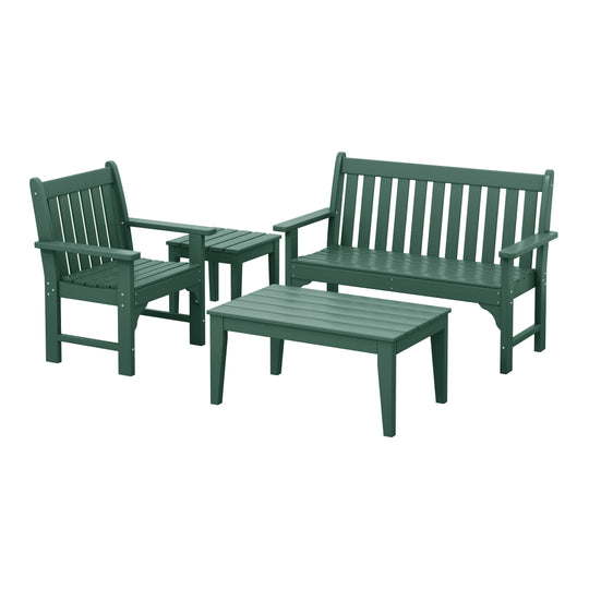 Malibu 4-Piece HDPE Outdoor Patio Furniture Couch Set