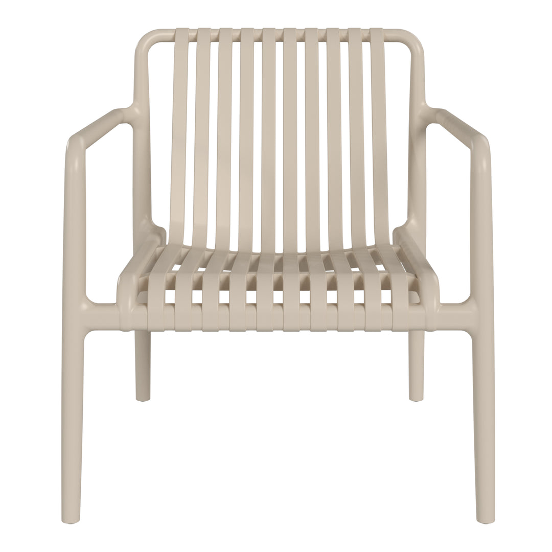 Playa Outdoor Modern Stackable Plastic Patio Club Armchairs (Set of 2)