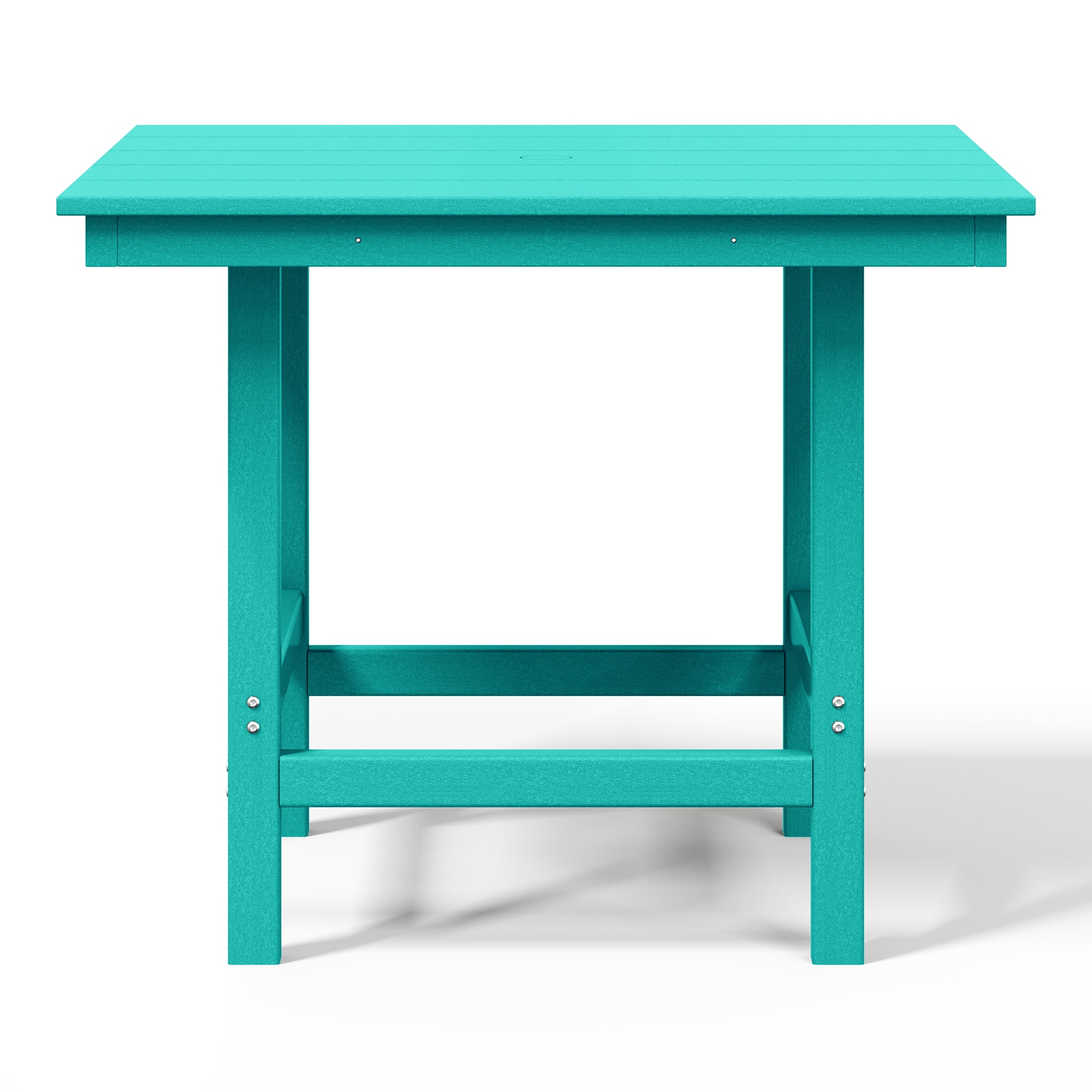 Ashore Outdoor HDPE 36" Square Patio Dining Table with Umbrella Hole