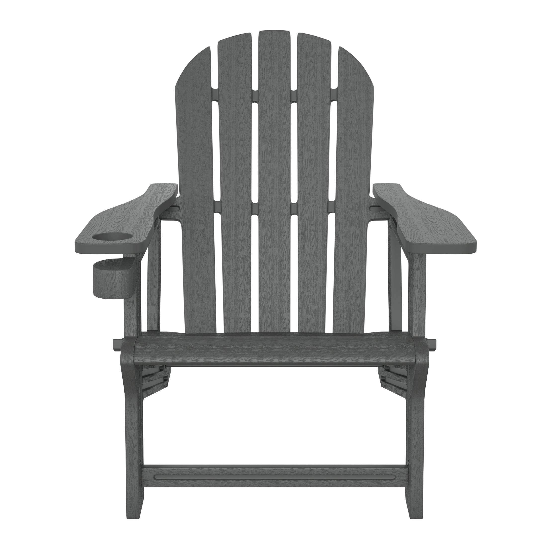 Azura Tool-Free Assembly Outdoor Patio HDPE Plastic Adirondack Chair with Cup Holder