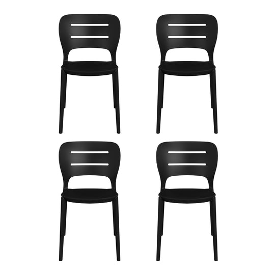 Playa Outdoor Modern Stackable Plastic Patio Dining Side Chairs (Set of 4)