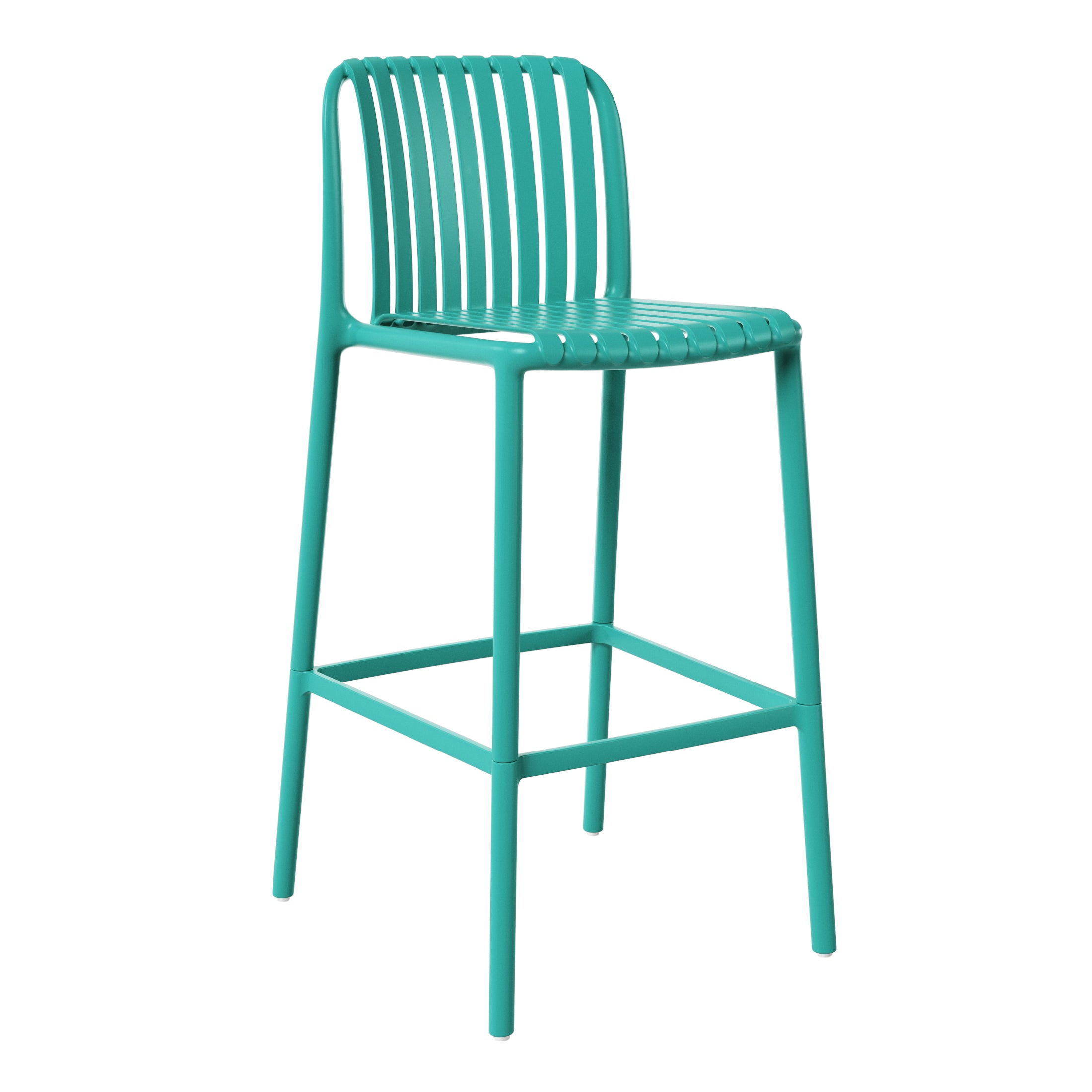 Playa 29.5" Outdoor Modern Polypropylene Plastic Patio Bar Height Stools (Set of 2)