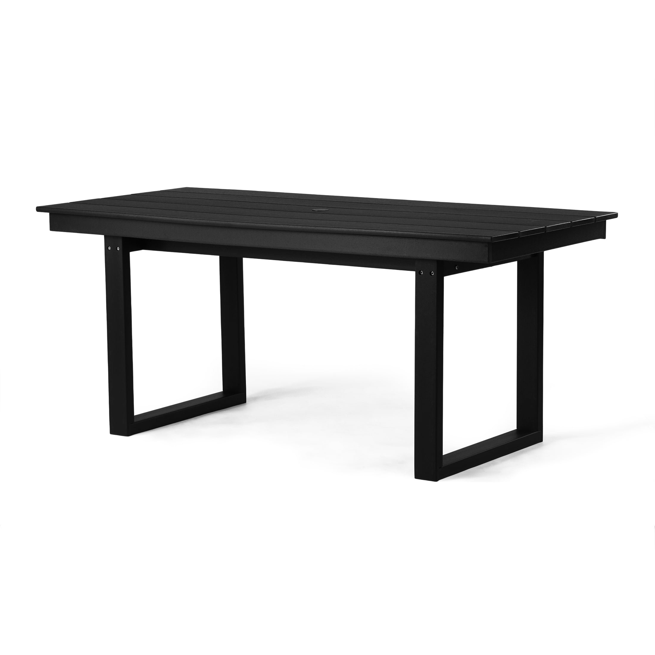 Paloma 7-Piece Modern HDPE Outdoor Patio Dining Table Set With Umbrella Hole
