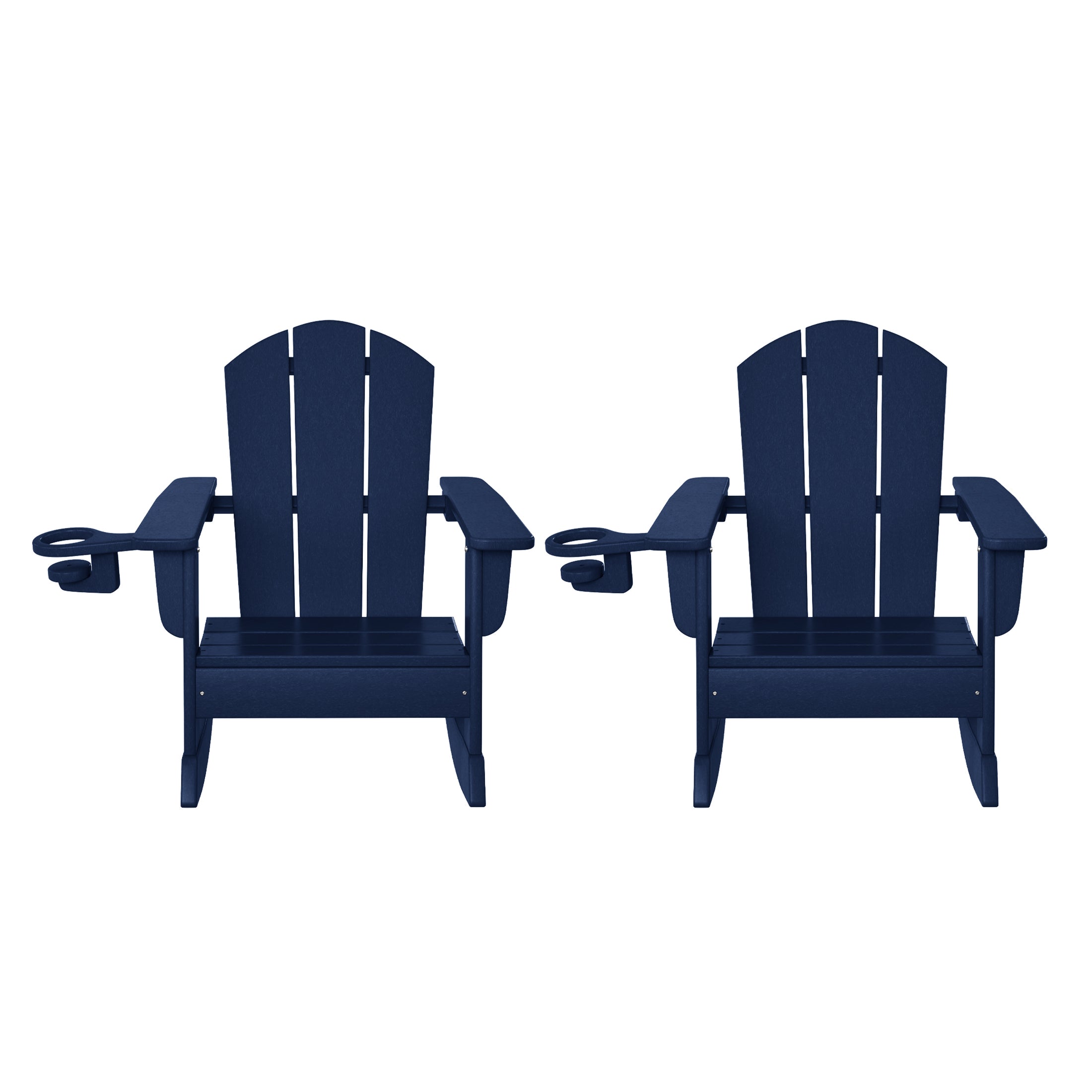 Malibu Outdoor HDPE Plastic Preschool Toddler Classic Adirondack Rocking Chairs (Set of 2)