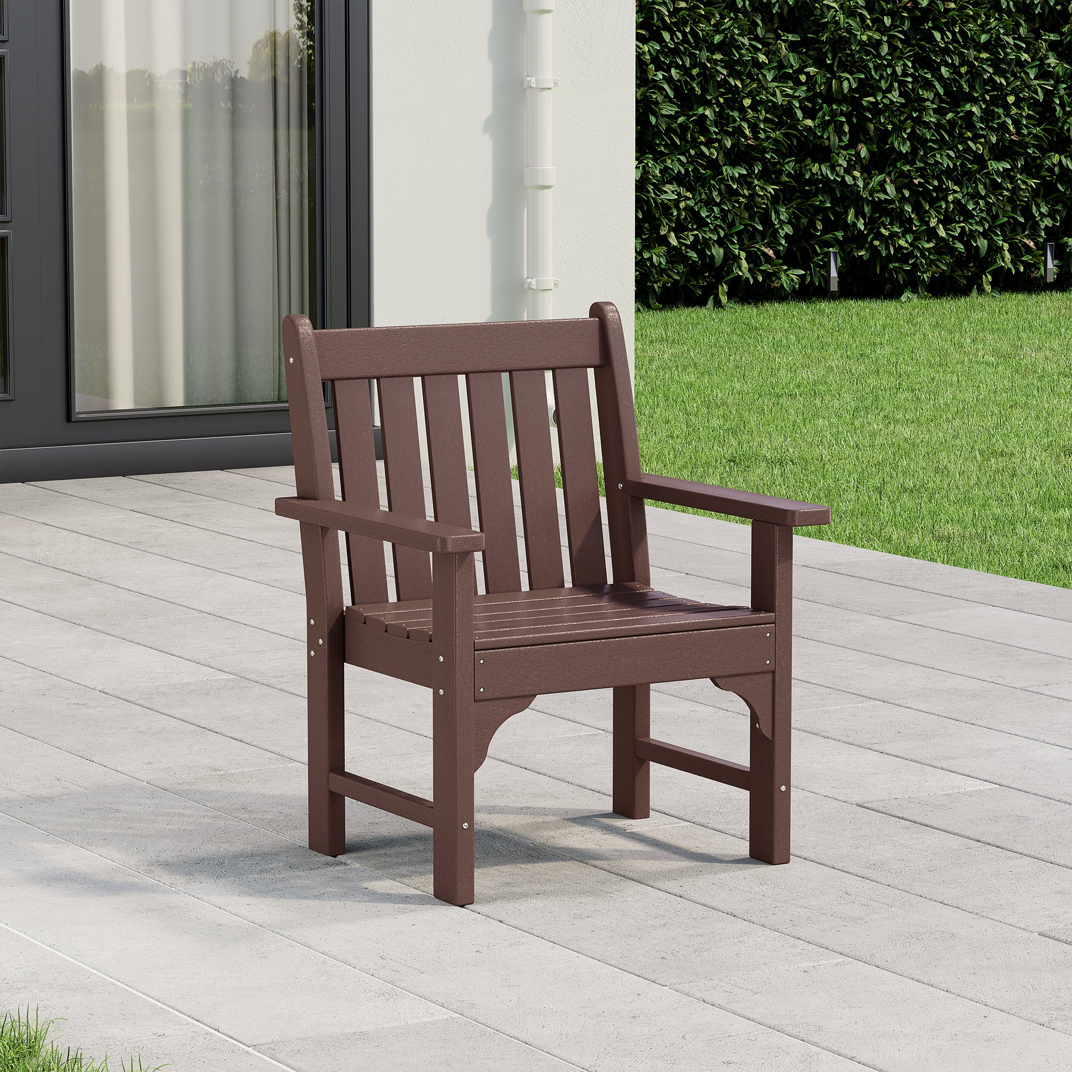 Malibu Outdoor Patio HDPE Adirondack Dining Arm Chair
