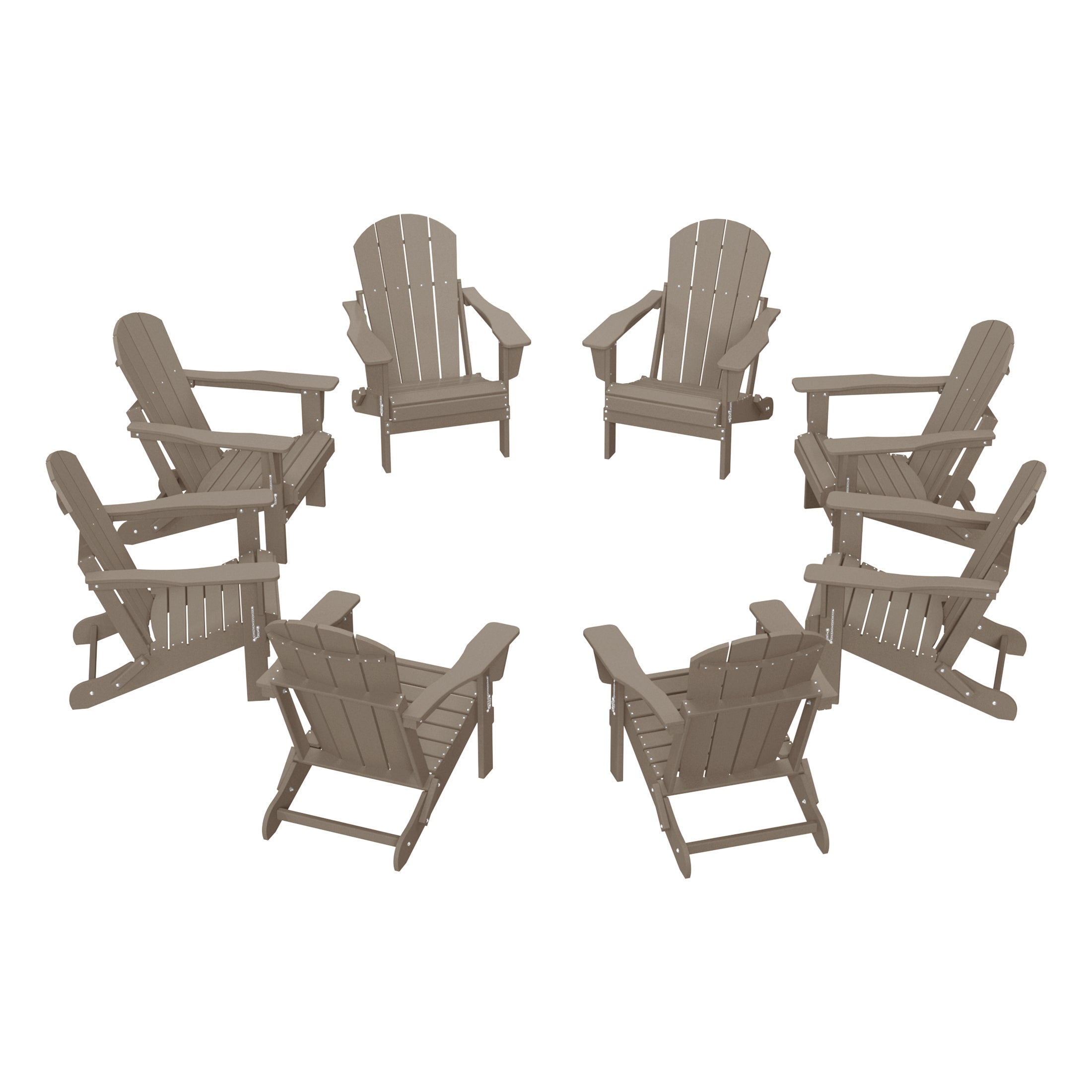 Malibu Outdoor Folding Poly Adirondack Chair (Set of 8)