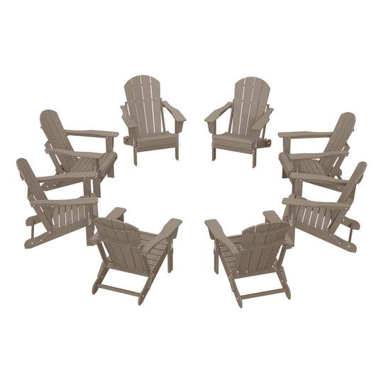 Malibu Outdoor Folding Poly Adirondack Chair (Set of 8)
