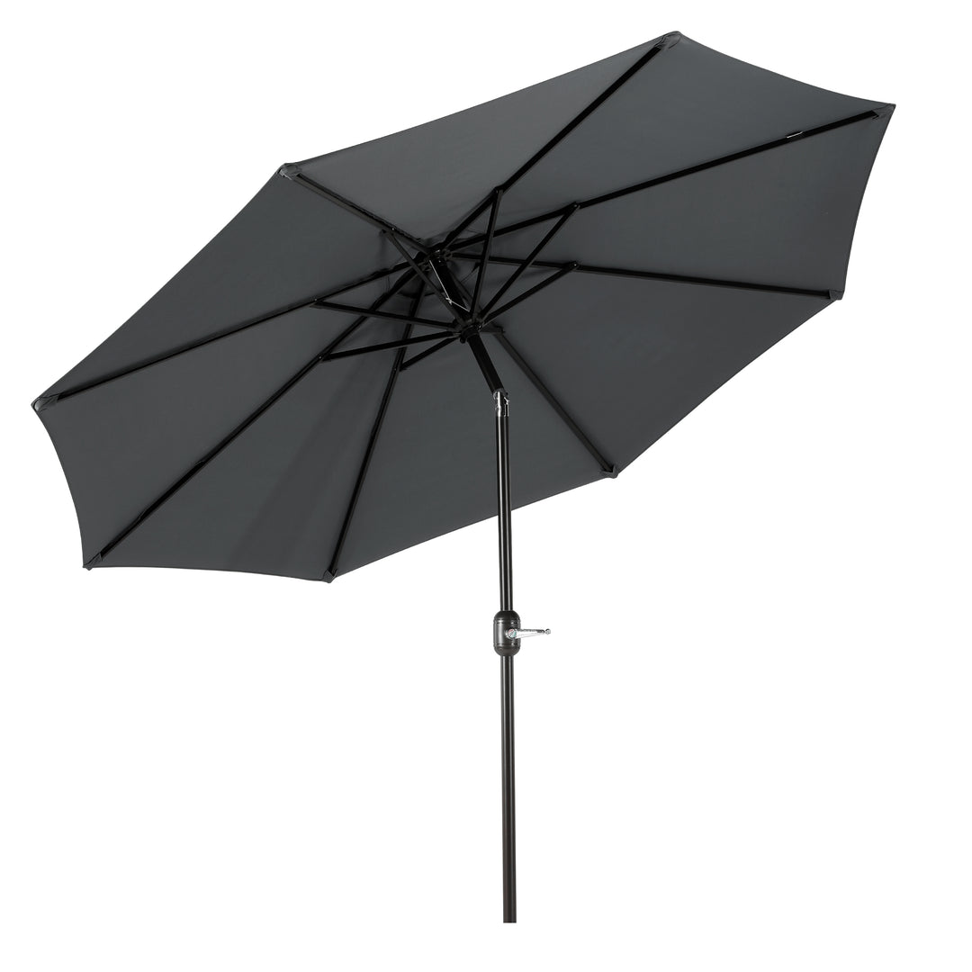 Paolo 9 ft. Patio Table Umbrella with Black color round free standing weight base kit